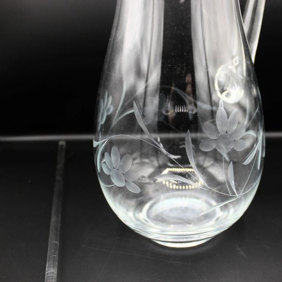 Princess House Large 10 cup Pitcher Etched Heritage Collection Glass Stir Stick - Picture 4 of 8